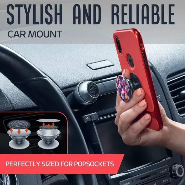 Alt view image 5 of 7 - Universal Car Phone Mount Magnetic - All-Metal iPhone Car Mount for Any Smartphone or GPS - Truly One-Handed Cell Phone Holder for Car Dashboard