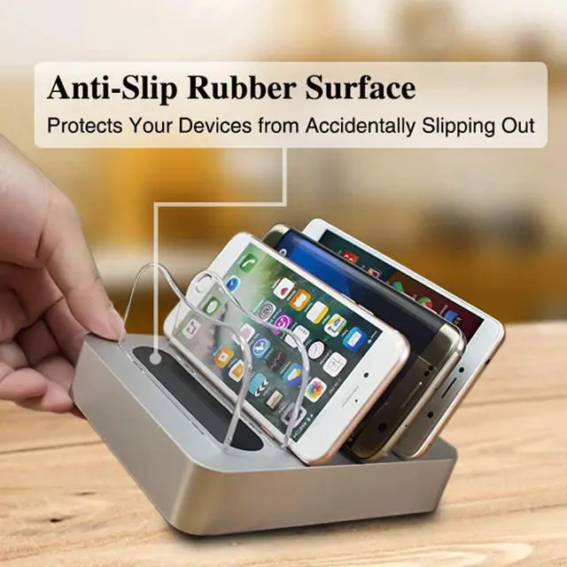 Alt view image 4 of 7 - USB Charging Station - Charging Dock - 4-Port - Fast Charging Station for Multiple Devices - Docking Station - Smart Charging Station Dock - Multi Charging Station for Cell Phones and Tablets