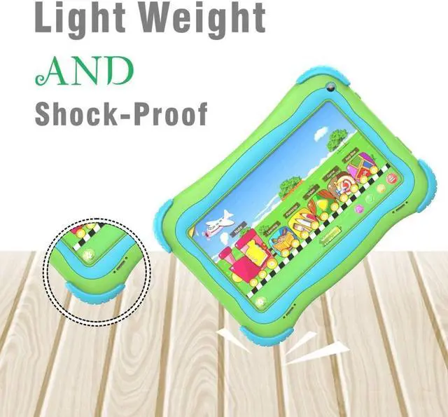 Alt view image 5 of 7 - Kids Tablet 7 Android Kids Tablet Toddler Tablet Kids Edition Tablet with WiFi Dual Camera Childrens Tablet 1GB + 16GB Parental Control, Google Play Store (Green)