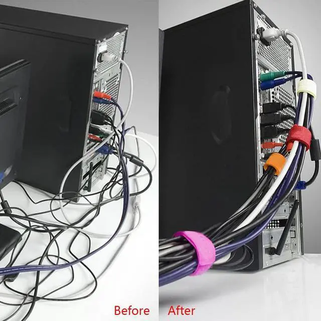 Alt view image 2 of 5 - Pasow 50pcs Cable Ties Reusable Fastening Wire Organizer Cord Rope Holder 7 Inch (Black)