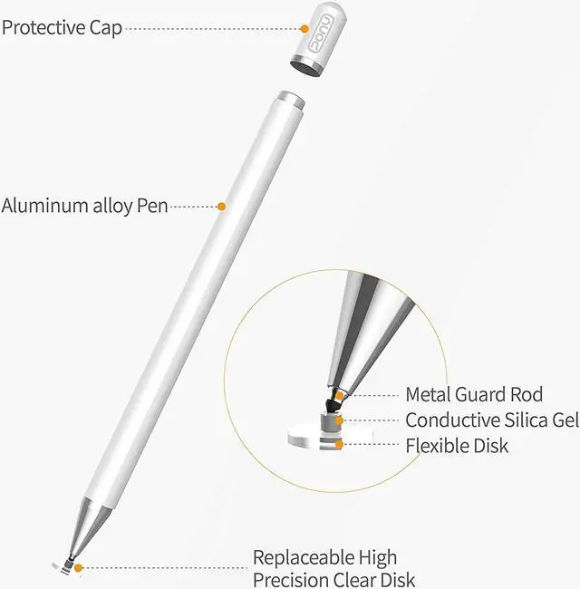 Alt view image 3 of 7 - Stylus Pens for iPad Pencil Capacitive Pen High Sensitivity & Fine Point Magnetism Cover Cap Universal for /iPhone/Ipad Pro/Mini/Air/Android//Surface and Other Touch Screens