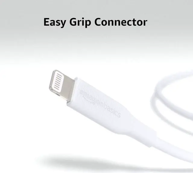 Alt view image 3 of 6 - Amazon Basics USB-C to Lightning Cable MFi Certified Apple Charger for iPhone 12 (All Models) Phone 11 Pro/11 Pro Max - White 3-Foot