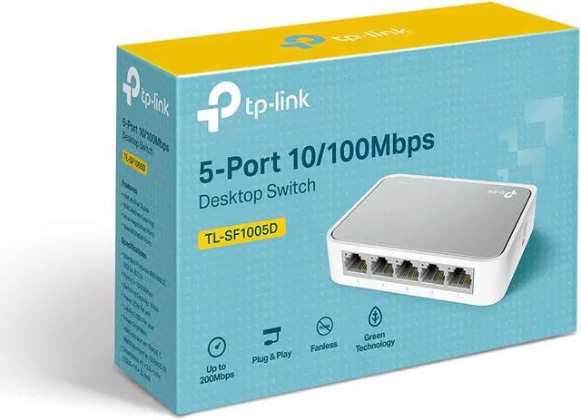 Alt view image 12 of 20 - TP-Link TL-SF1005D 5-Port Fast Ethernet 10/100Mbps Unmanaged Desktop Switch