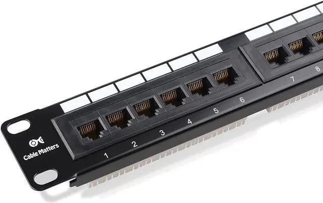 Alt view image 2 of 7 - Cable Matters 1 Pack UL Listed Rackmount or Wall Mount 24 Port Network Patch Panel (Cat6 Patch Panel / RJ45 Patch Panel) & 5-Color Combo Snagless Short Cat 6 Ethernet Cable 5 ft