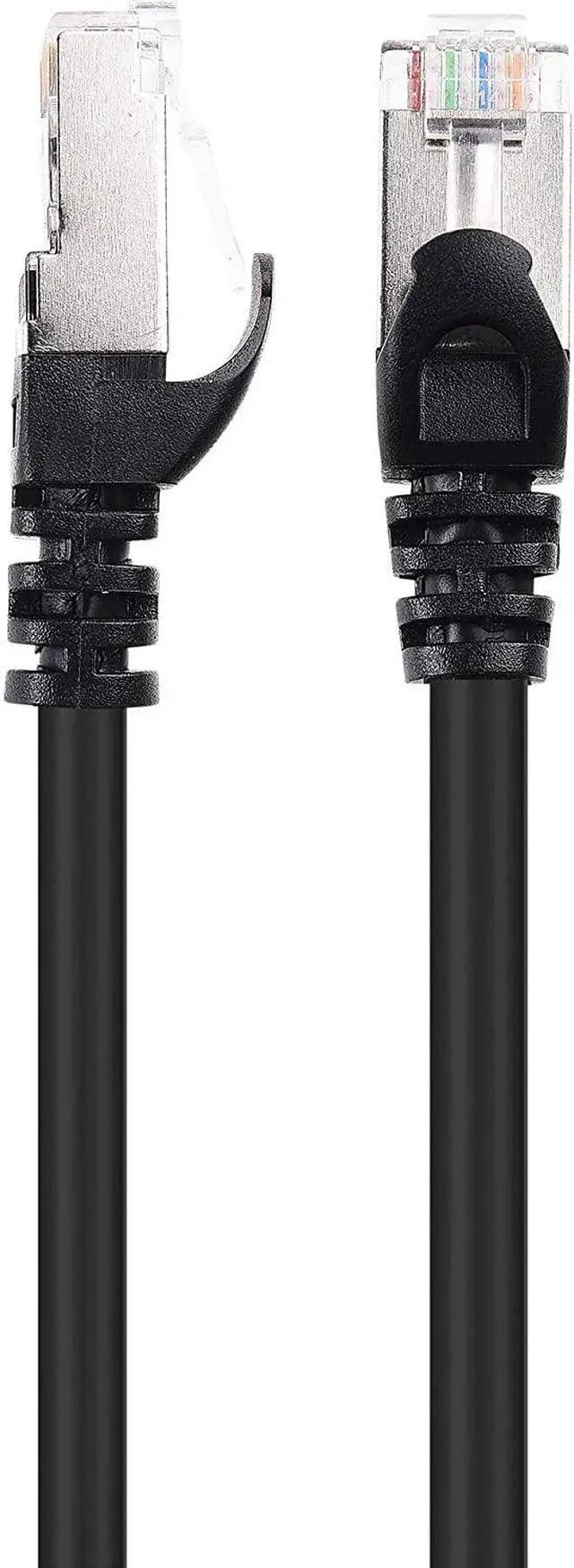 Alt view image 4 of 4 - 5-Pack Snagless Short Shielded Cat6A Ethernet Cable 5 ft (SSTP SFTP Shielded Ethernet Cable Shielded Cat6 Cable Cat 6 Shielded Network Cable) in Black
