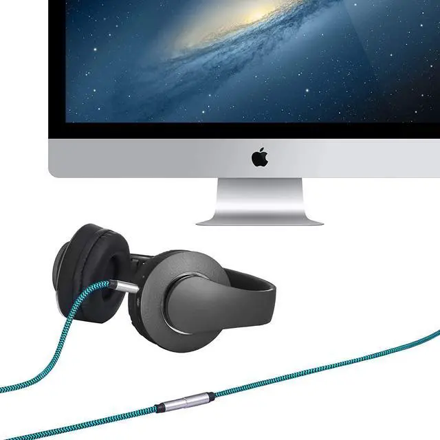Alt view image 4 of 7 - 3.5mm Headphone Extension Cable 15FT AUX Extension Cable Nylon Braided Aux Cord Extender for Headset iPhone iPad Smartphones Tablets & More