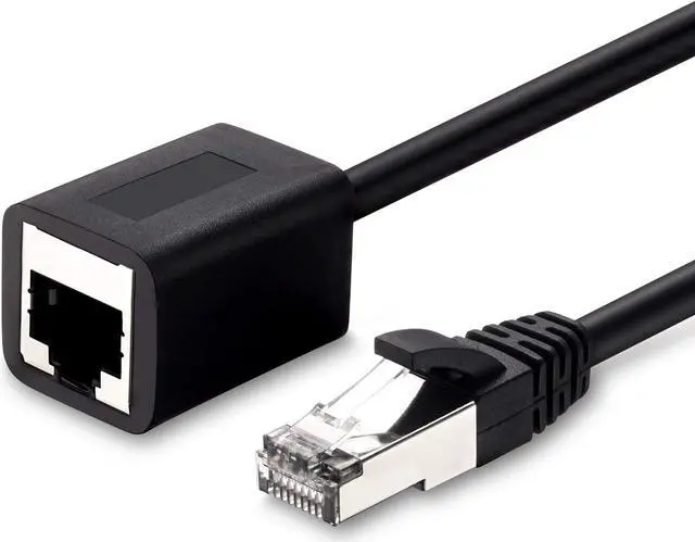 Main image of Ethernet Extension Cable 25 Ft, Shielded Network Cat6 Extension Patch Cable RJ45 Cords Shielded Male to Female Connector