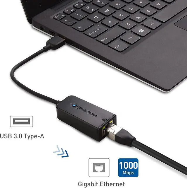 Alt view image 4 of 7 - Cable Matters USB to Ethernet Adapter (USB 3.0 to Ethernet, USB 3 to Ethernet, USB to Gigabit Ethernet, USB to RJ45) Supporting 10/100/1000 Mbps Ethernet Network in Black