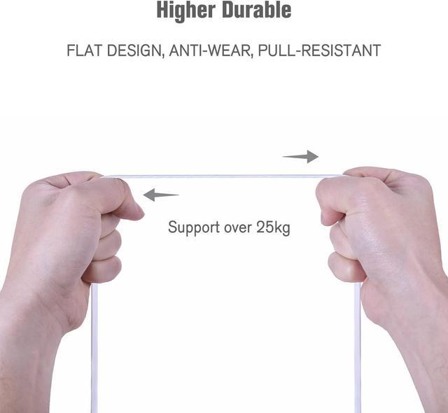 Alt view image 6 of 7 - Cat 7 Shielded Ethernet Patch Cable 50 ft White (Highest Speed Cable) Cat7 Flat Internet Network Cable with Snagless RJ45 Connector for Modem, Router, LAN, Computer + Free Cable Clips and Straps