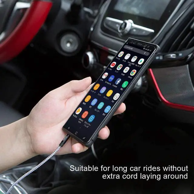 Alt view image 3 of 7 - 3 Feet Aux Cable 3.5mm Male to Male Auxiliary Audio Stereo Cord Compatible with Car Headphones iPods iPhones iPads Tablets Laptops Android Smart Phones& More 1M /Black & White