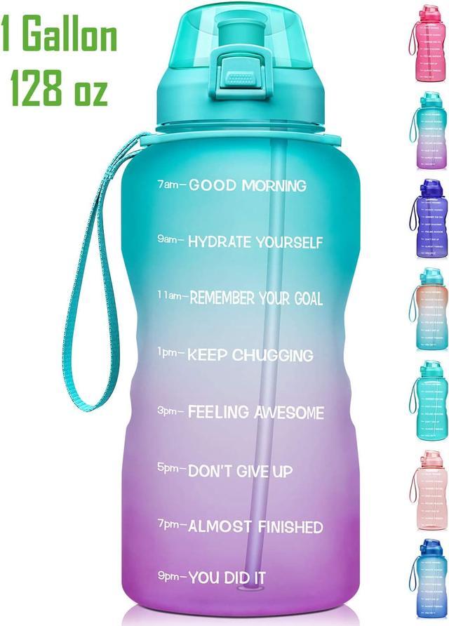 Large 1 Gallon/128oz Motivational Water Bottle with Time Marker &  Straw,Leakproof Tritan BPA Free Water Jug,Ensure You Drink Enough Water  Daily for Fitness,Gym and Outdoor Sports 