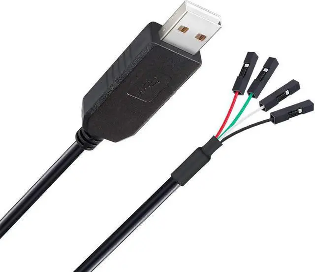 Alt view image 2 of 5 - DTECH USB to TTL Serial Adapter 3.3V Debug Cable TX RX Signal 4 Pin Female Socket PL2303 Prolific Chip for Windows 10 8 7 XP Vista (3-Meter, Black)
