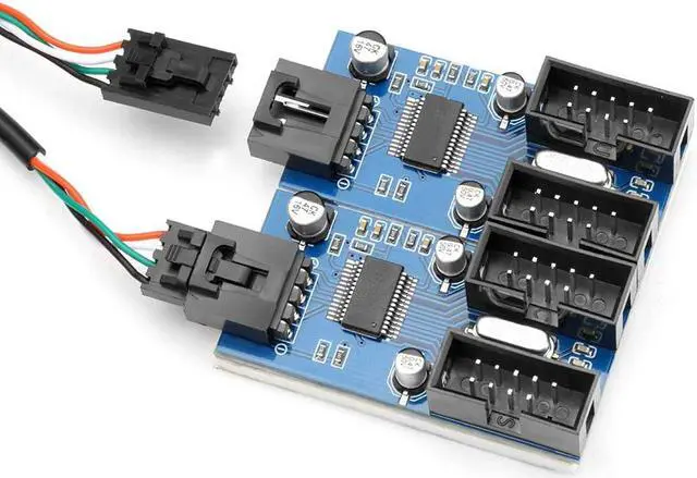Alt view image 3 of 5 - Rocketek Motherboard USB 2.0 9pin Header 1 to 4 Extension Hub Splitter Adapter - Converter MB USB 2.0 Female to 4 Female - 30CM USB 9-pin Internal Cable 9 pin Connector Adapter Port Multiplier
