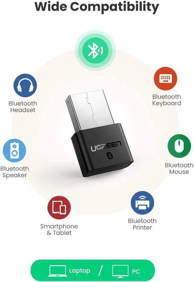 Alt view image 5 of 7 - UGREEN USB Bluetooth 4.0 Adapter Nano USB Wireless Dongle Plug and Play for Win 10 8 Support Win 7 Vista Laptop Desktop to Bluetooth Headphone Speaker Keyboard Mouse Game Controller