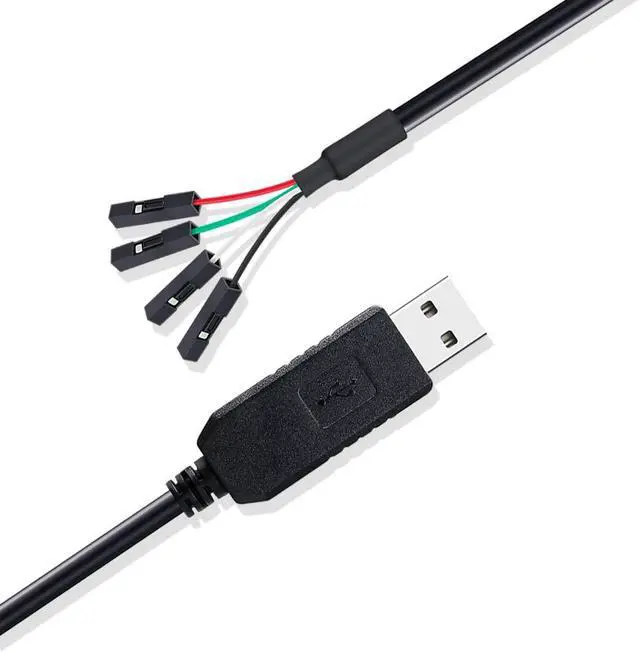 Alt view image 4 of 5 - DTECH USB to TTL Serial Adapter 3.3V Debug Cable TX RX Signal 4 Pin Female Socket PL2303 Prolific Chip for Windows 10 8 7 XP Vista (3-Meter, Black)