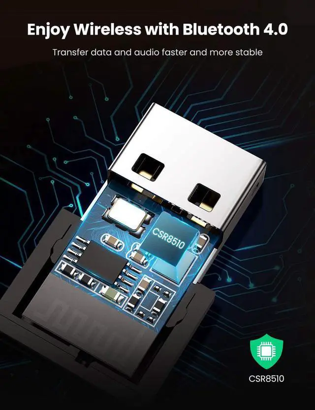 Alt view image 3 of 7 - UGREEN USB Bluetooth 4.0 Adapter Nano USB Wireless Dongle Plug and Play for Win 10 8 Support Win 7 Vista Laptop Desktop to Bluetooth Headphone Speaker Keyboard Mouse Game Controller