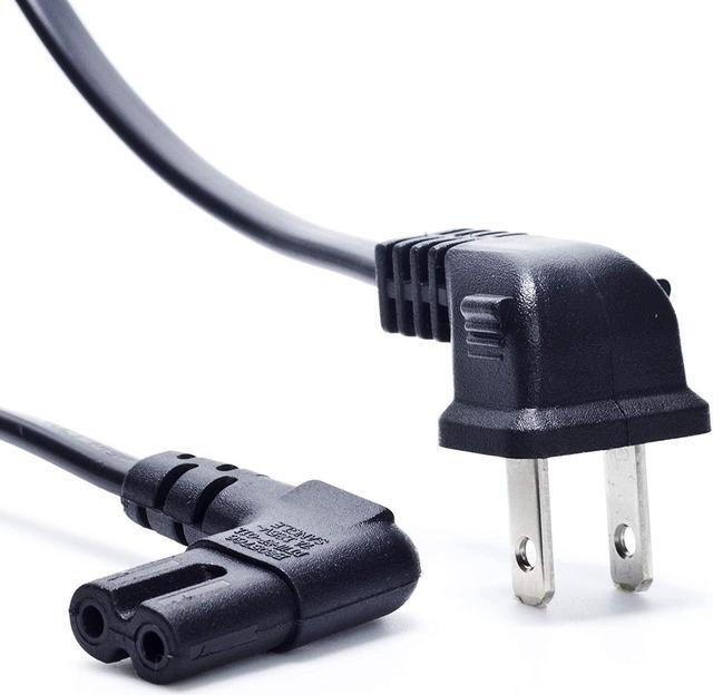 Main image of TV Power Cord Ancable 6-Feet 18AWG 90 Degree Angled 2-Prong to L-Shaped C7 Power Cord for Samsung Philips Toshiba LG Sony Sharp Panasonic Vizio LED Flat TV Sky Box Sky Plus+ HD Box