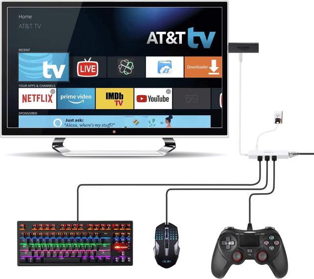 Alt view image 2 of 6 - Ethernet Adapter for TV Stick Cube, Chromecast, Tivo Stream 4K - Micro USB OTG HUB with Power Cable
