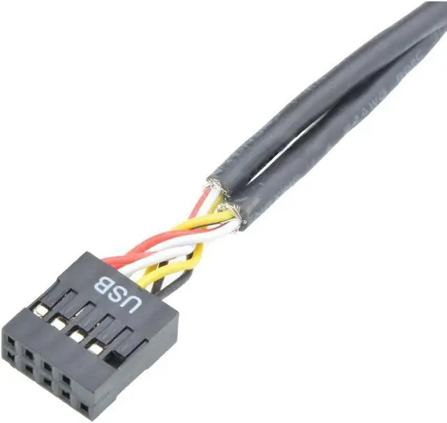 Alt view image 2 of 2 - 9pin USB Header Male 1 to 2 Female Extension Splitter Cable Connector Adapter (Male 1 to 2 Female)