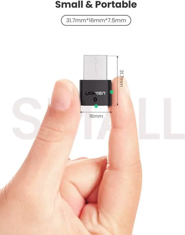 Alt view image 7 of 7 - UGREEN USB Bluetooth 4.0 Adapter Nano USB Wireless Dongle Plug and Play for Win 10 8 Support Win 7 Vista Laptop Desktop to Bluetooth Headphone Speaker Keyboard Mouse Game Controller