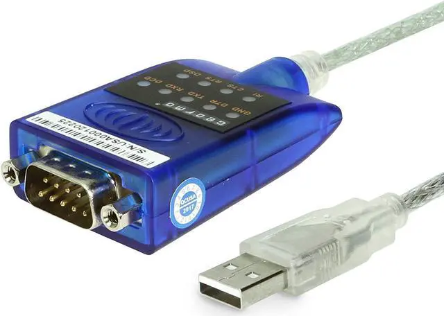 Main image of USB to Serial RS-232 Adapter with LED Indicators FTDI Chipset Supports Windows 11/10/8.1/8/7/ Mac OS X 10.6 and Above