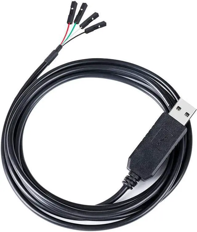 Alt view image 3 of 5 - DTECH USB to TTL Serial Adapter 3.3V Debug Cable TX RX Signal 4 Pin Female Socket PL2303 Prolific Chip for Windows 10 8 7 XP Vista (3-Meter, Black)