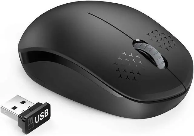 Main image of seenda Wireless Mouse for Laptop, 2.4G Noiseless Computer Mouse,Black | Small portable design,USB receiver, quiet clicks, smooth tracking, 24-month battery life Mice for laptop,Chromebook and PC.