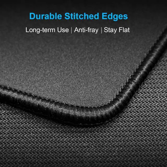 Alt view image 3 of 6 - Large Gaming Mouse Pad [50% Larger] with Non-Slip Rubber Base Premium-Textured & Waterproof Mousepad with Stitched Edges Mouse Pads for Computers Gamer Office & Home 14 x 11in Black