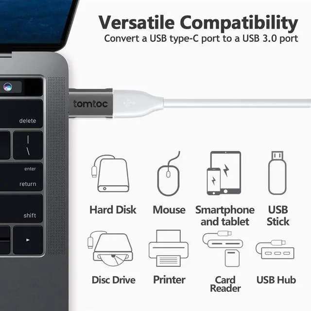 Alt view image 2 of 7 - USB C to USB Adapter (2 Pack) Thunderbolt 3/Type-C to USB 3.0 Adapter for MacBook iPad Air 4 10.9 iPad Pro Surface Pro/Book  XPS and More OTG Adapter for Android Phone Up to 5Gbps