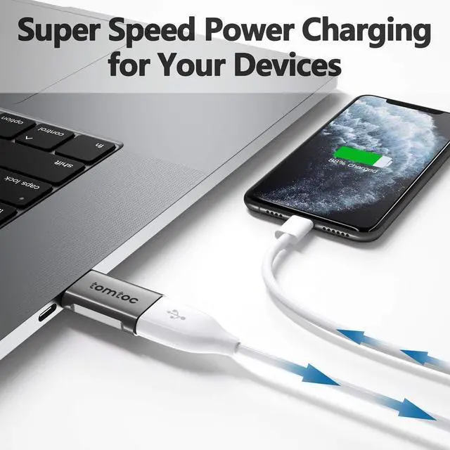 Alt view image 5 of 7 - USB C to USB Adapter (2 Pack) Thunderbolt 3/Type-C to USB 3.0 Adapter for MacBook iPad Air 4 10.9 iPad Pro Surface Pro/Book  XPS and More OTG Adapter for Android Phone Up to 5Gbps