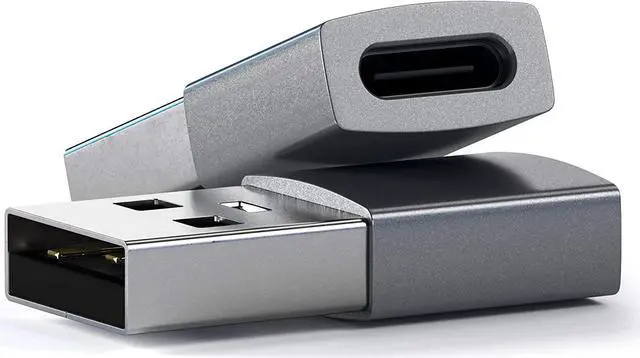 Alt view image 3 of 5 - Type-A to Type-C Adapter Converter - USB-A Male to USB-C Female - Compatible with iMac MacBook Pro/MacBook Laptops PC Computers and More (Space Gray)