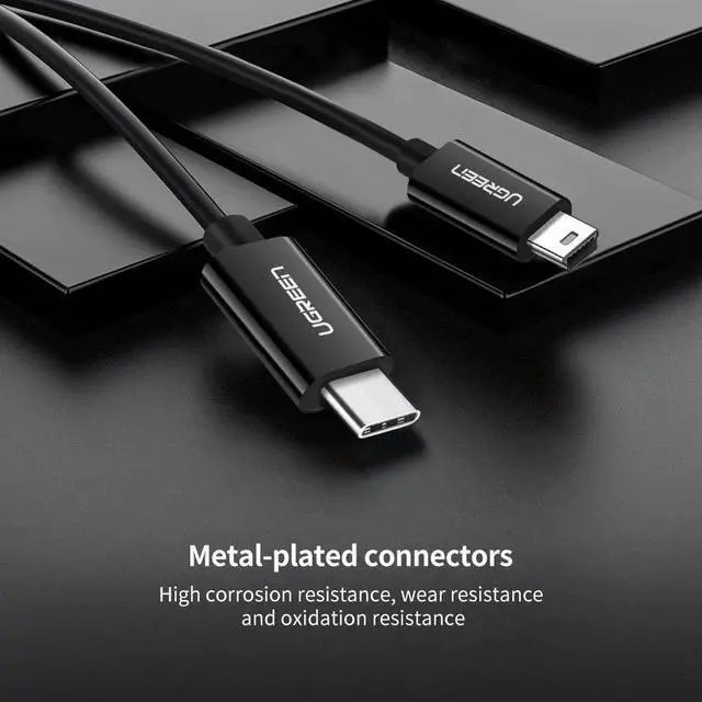Alt view image 6 of 7 - UGREEN Mini USB to USB C Cable USB Type C to Mini USB Cable for Digital Camera MP3 Player and More Mini B USB Devices Black 6ft