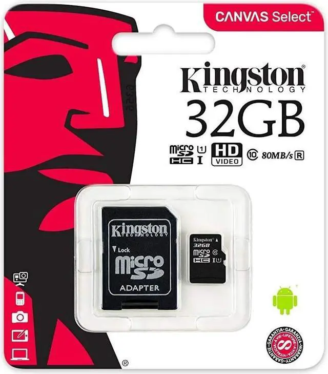 Alt view image 3 of 12 - Kingston Technology Canvas Select 32GB Class 10 UHS-I microSDHC Memory Card with SD Adapter