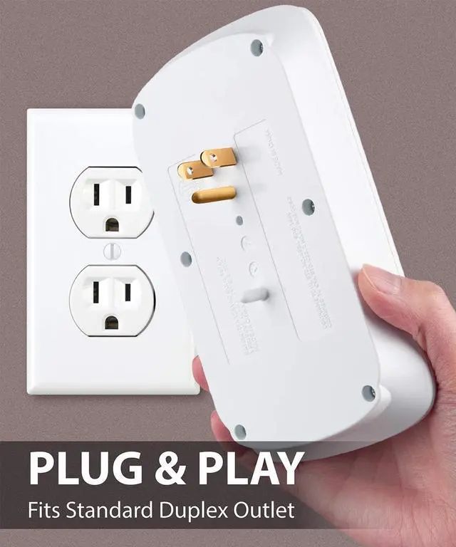 Alt view image 4 of 7 - Fosmon 6 Outlet Surge Protector 1200 Joules with 2 USB Ports Charger (3.1A), Multi Plug Outlet Extender 1875 Watt, 3-Prong Grounded Wall Tap Adapter (2 Pack)