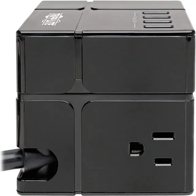 Alt view image 13 of 20 - Tripp Lite Surge Protector 3 Outlet 6 USB-A Power Cube Black TLP366CUBEUSBB