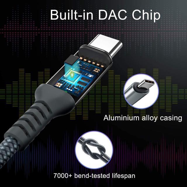 Alt view image 4 of 7 - iPhone 16 16e 15 Headphone Aux Adapter USB-C to 3.5mm Audio Converter Type C to 1/8 Inch Jack for  15 Pro Max Plus  Galaxy S25 S24 S23 iPad 10 10th Air 4th 5 5th Mini 6th 7 7th Gen