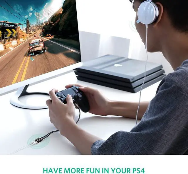 Alt view image 5 of 7 - UGREEN Headphone Splitter 3.5mm 4 Pole TRRS Audio Splitter Mic Y Headset Splitter Stereo Separate Jack Compatible with PS4 Xbox Laptop Phone PC Gaming Headset Black