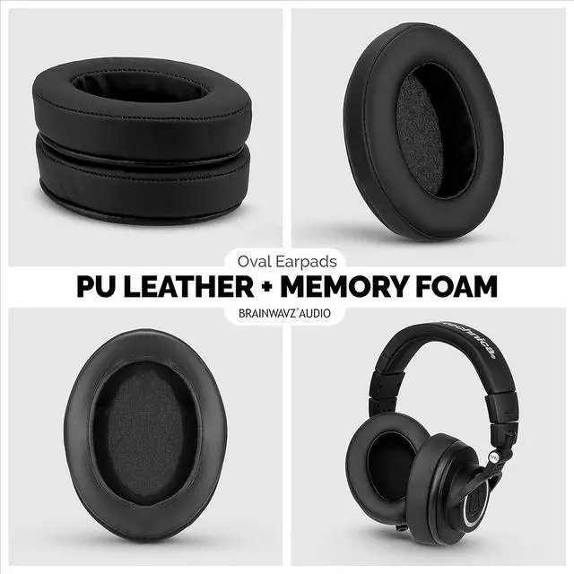 Alt view image 6 of 7 - Brainwavz Replacement Earpads for ATH M50X M50BT Steelseries Arctis Pro Wireless & Stealth 600 HyperX Cloud AKG SHURE  & Many More Headphones Memory Foam Ear Pad Cushions Black Oval