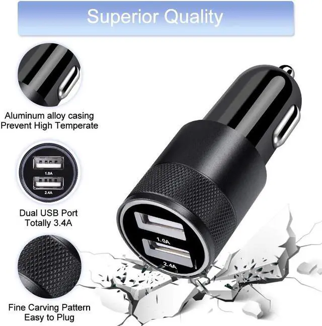 Alt view image 3 of 7 - Car Charger Adapter+Quick Charge 3.0 Wall Charger Block Plug+6ft USB Type C Fast Charging Cable for Samsung Galaxy S24 S23 S22 S21 S20 FE/Ultra/Plus 5G S10 Note 20/10 Z Fold5/Flip5 A55 A15 A54 A14 A20