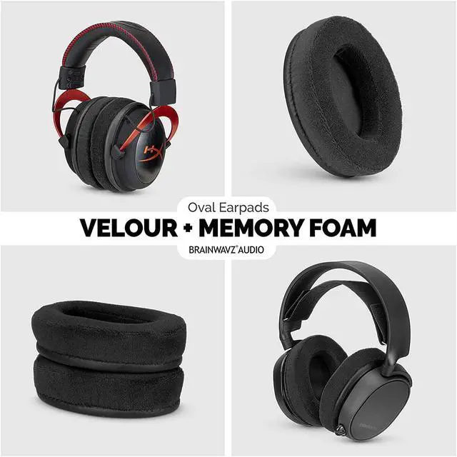 Alt view image 4 of 7 - Velor Replacement Ear Pads for HyperX Cloud & Alpha ATH M50X Steelseries Arctis  G Pro & More Headphones Soft Velour Memory Foam & Long Lasting Earpads by Brainwavz - Black