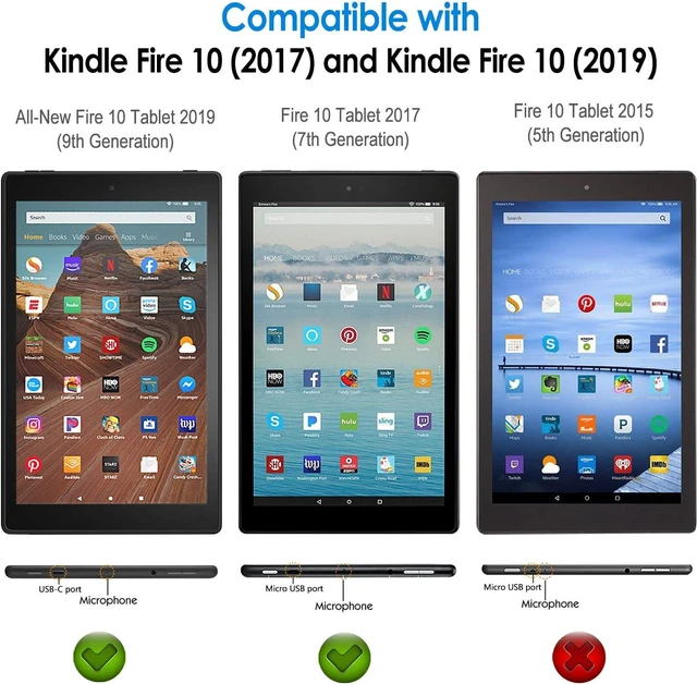 Alt view image 2 of 7 - JETech Case for Amazon Fire HD 10 9/7 10.1" (2019/2017), Black