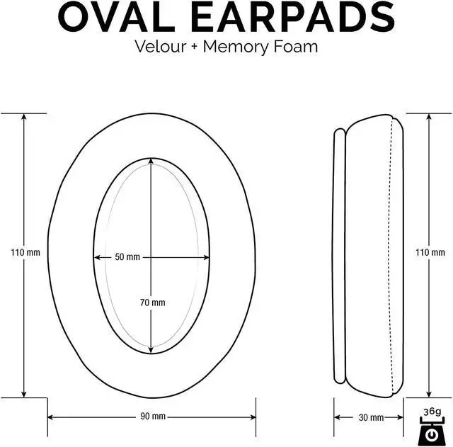 Alt view image 3 of 7 - Velor Replacement Ear Pads for HyperX Cloud & Alpha ATH M50X Steelseries Arctis  G Pro & More Headphones Soft Velour Memory Foam & Long Lasting Earpads by Brainwavz - Black
