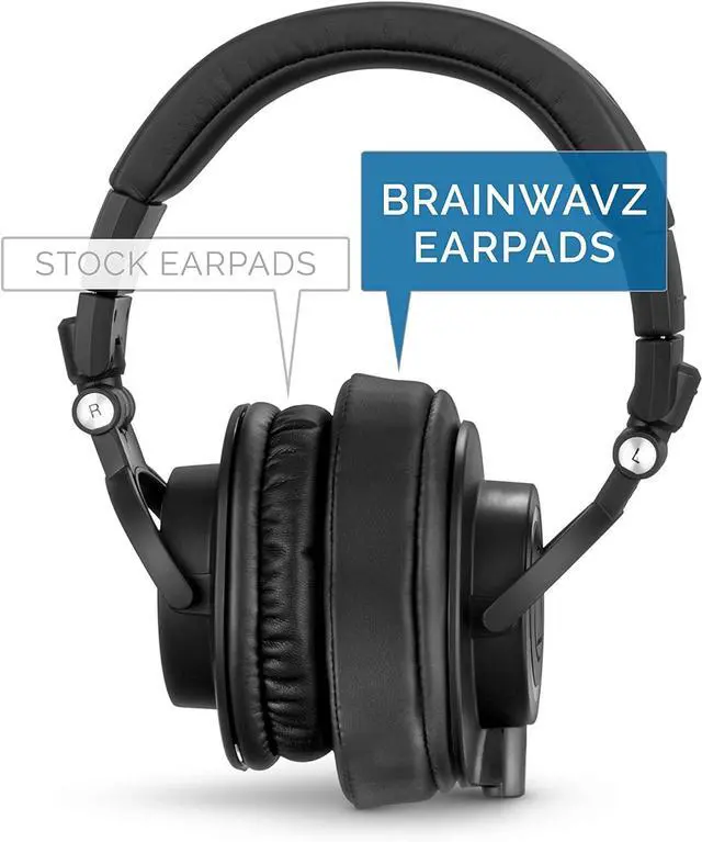 Alt view image 5 of 7 - Brainwavz Replacement Earpads for ATH M50X M50BT Steelseries Arctis Pro Wireless & Stealth 600 HyperX Cloud AKG SHURE  & Many More Headphones Memory Foam Ear Pad Cushions Black Oval