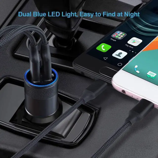 Alt view image 7 of 7 - Car Charger Adapter+Quick Charge 3.0 Wall Charger Block Plug+6ft USB Type C Fast Charging Cable for Samsung Galaxy S24 S23 S22 S21 S20 FE/Ultra/Plus 5G S10 Note 20/10 Z Fold5/Flip5 A55 A15 A54 A14 A20