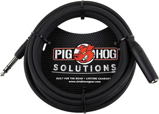 Alt view image 4 of 11 - Pig Hog 10' TRS 1/4" Female to TRS 1/4" Male Headphone Extension Cable #PHX14-10