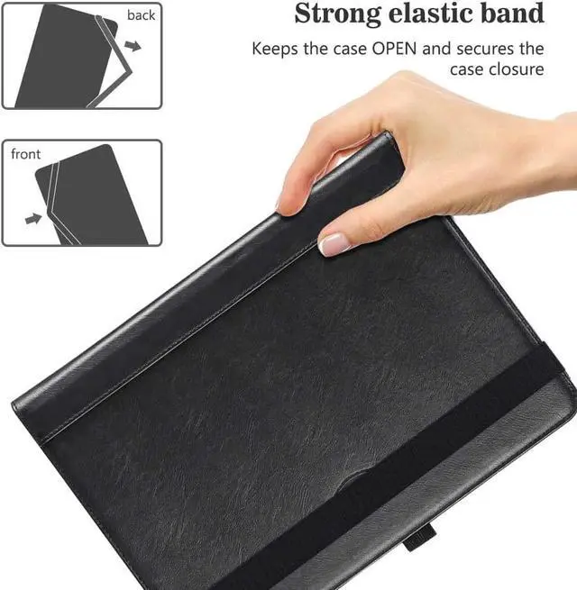 Alt view image 7 of 7 - Universal Tablet Case 9-10.1 inch Stand Folio Tablet Case Protective Cover for 9 9.7 10 10.1 Touchscreen Tablet with Multiple Viewing Angles and Pen Holder -Black