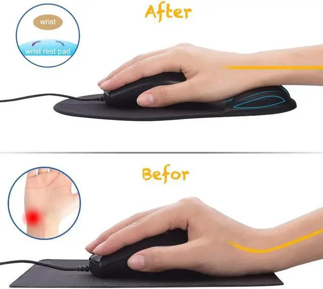 Alt view image 6 of 7 - Office Mousepad with Gel Wrist Support - Ergonomic Gaming Desktop Mouse Pad Wrist Rest - Design Gamepad Mat Rubber Base for Laptop Comquter -Silicone Non-Slip Special-Textured Surface (01Pink)