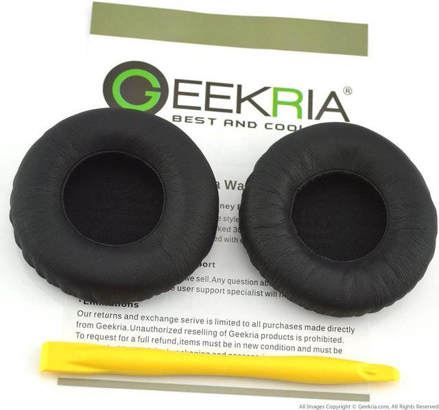 Alt view image 11 of 16 - Geekria QuickFit Protein Leather Replacement Ear Pads for Monster DNA On-Ear Headphones Earpads, Headset Ear Cushion Repair Parts (Black)