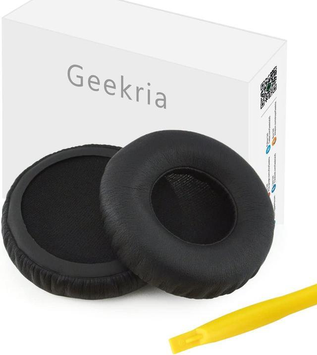 Alt view image 9 of 16 - Geekria QuickFit Protein Leather Replacement Ear Pads for Monster DNA On-Ear Headphones Earpads, Headset Ear Cushion Repair Parts (Black)