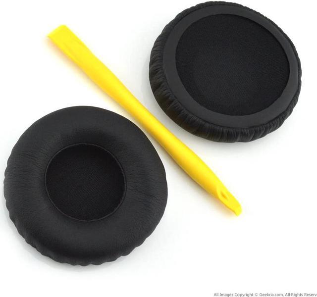 Alt view image 10 of 16 - Geekria QuickFit Protein Leather Replacement Ear Pads for Monster DNA On-Ear Headphones Earpads, Headset Ear Cushion Repair Parts (Black)